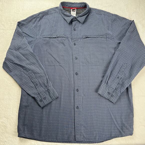 The North Face men's size XL Blue long sleeve button Down Shirt Modal/polyester - Picture 1 of 7